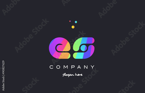 es e s  colored rainbow creative colors alphabet letter logo icon