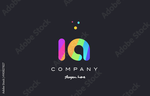 Vászonkép ia i a  colored rainbow creative colors alphabet letter logo icon