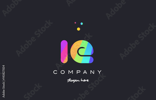 Fotografie ie i e  colored rainbow creative colors alphabet letter logo icon