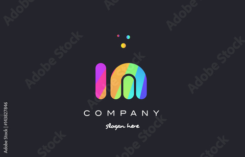 Obraz na plátně im i m  colored rainbow creative colors alphabet letter logo icon