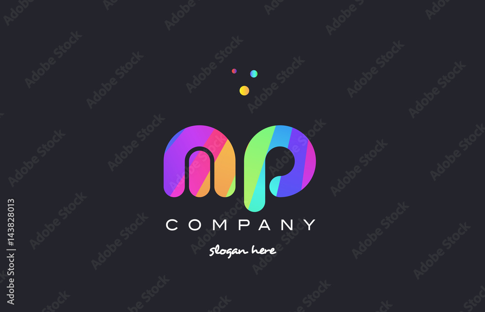 mp m p colored rainbow creative colors alphabet letter logo icon Stock  Vector | Adobe Stock