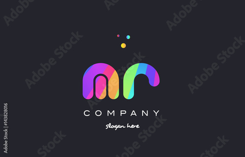mr m r  colored rainbow creative colors alphabet letter logo icon