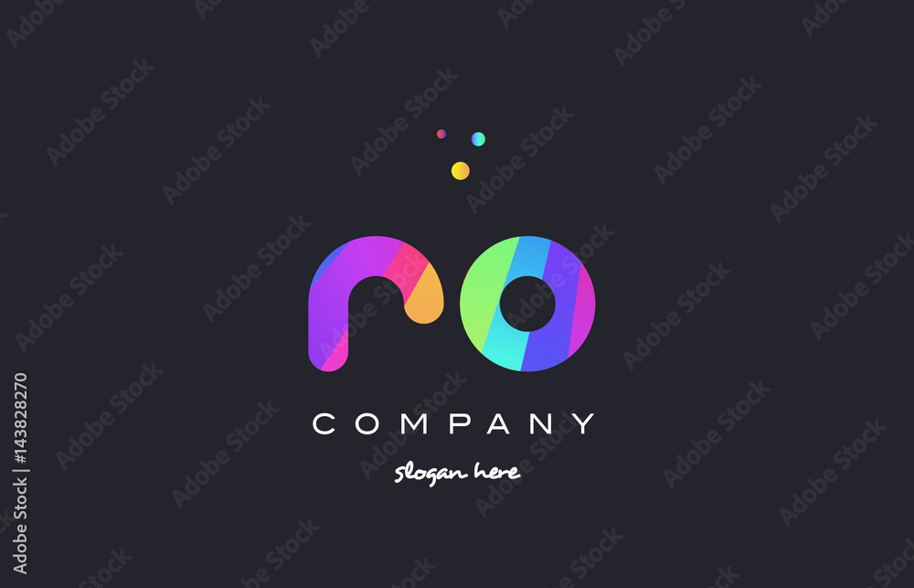 Ταπετσαρία ro r o  colored rainbow creative colors alphabet letter logo icon