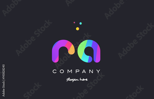 ra r q  colored rainbow creative colors alphabet letter logo icon