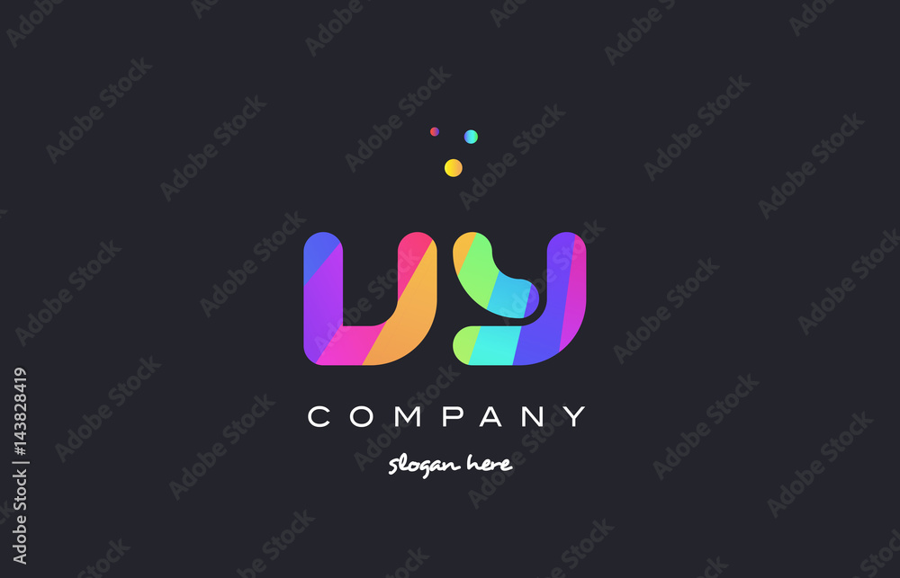 vy v y  colored rainbow creative colors alphabet letter logo icon