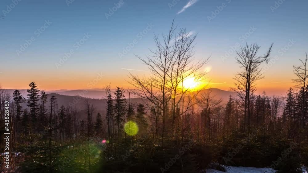 Long distance timelapse of a sunset in the mountains. 4k quality. Long distance timelapse of a sunset in the mountains. 4k quality.