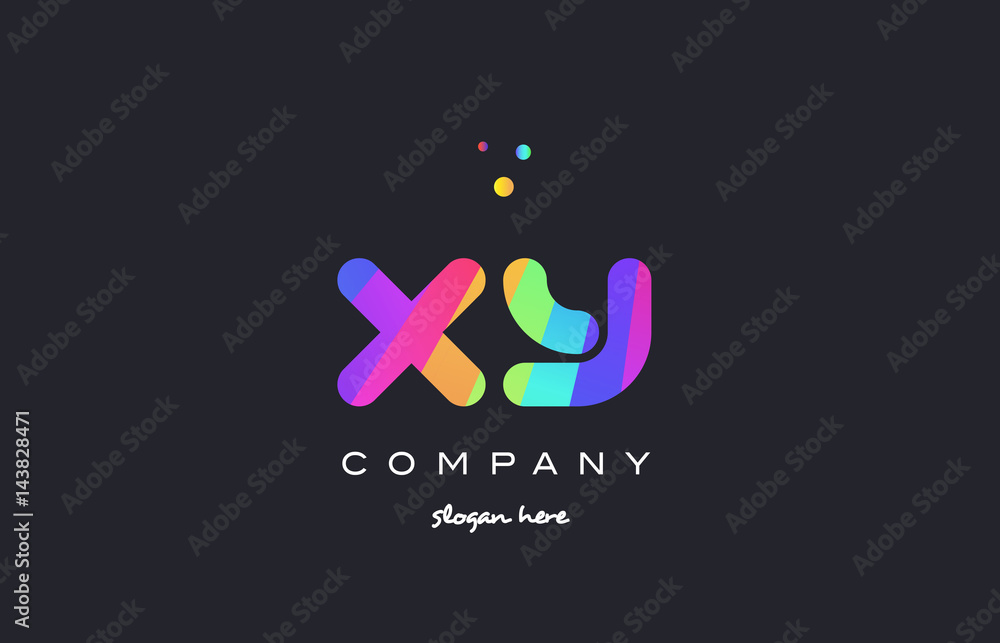 Xy X Y Colored Rainbow Creative Colors Alphabet Letter Logo Icon Stock Vector Adobe Stock