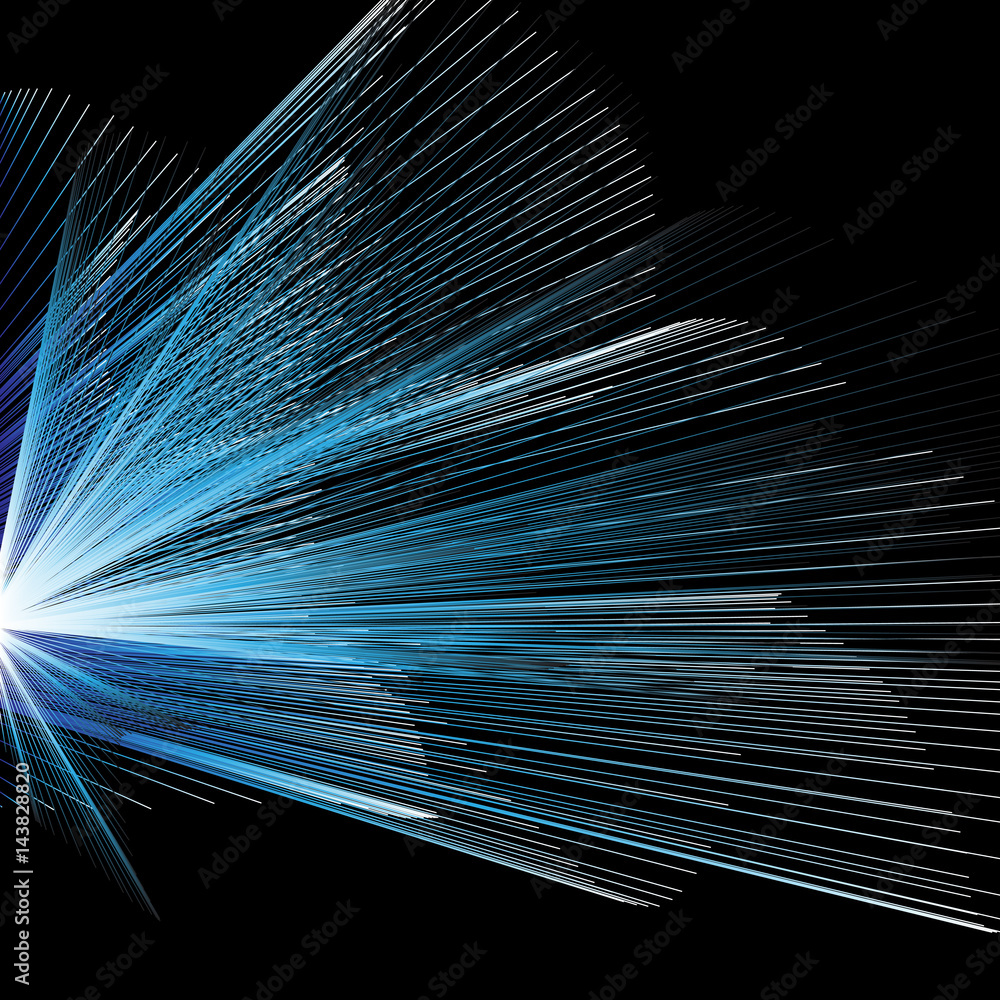 Abstract vector blue rays