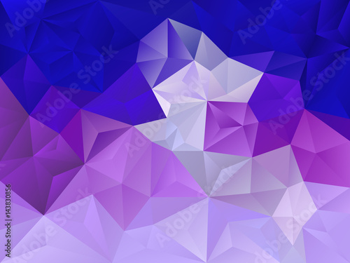 ector abstract irregular polygon background with a triangle pattern in blue, purple and violet color