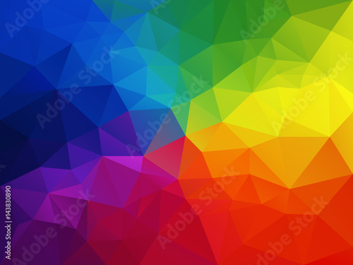 vector abstract irregular polygon background with a triangle pattern in multi color - colorful rainbow spectrum