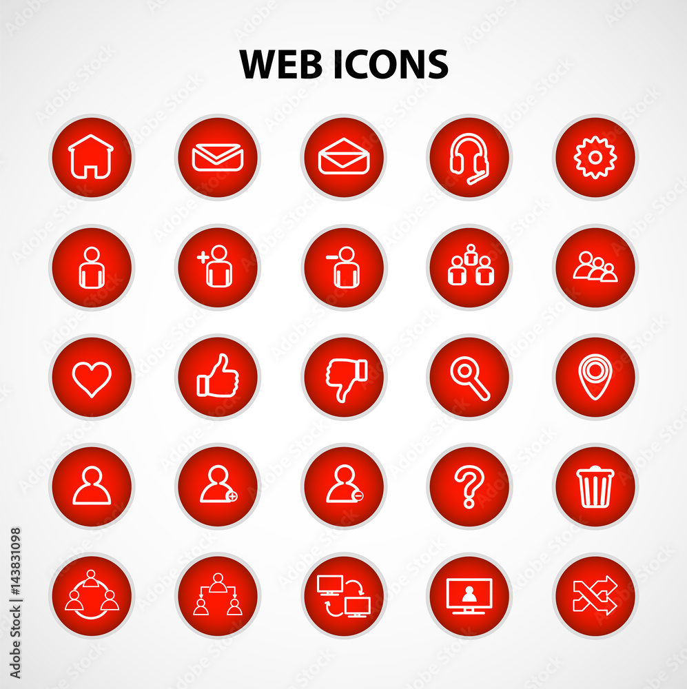 Social network icons set on white background, Vector, Illustration, EPS Social network icons set on white background, Vector, Illustration, EPS