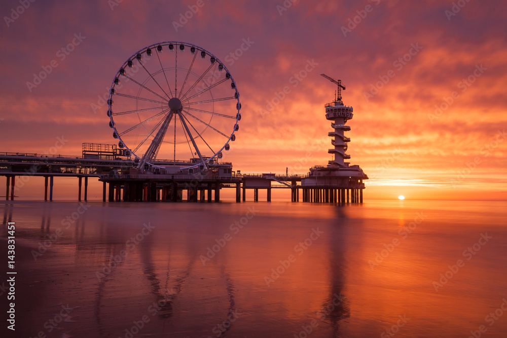 Lovely sunset on Scheveningen