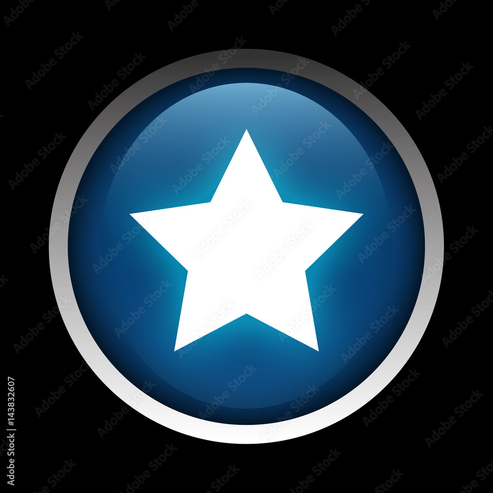 Star icon on a circle isolated on a black background Star icon on a circle isolated on a black background