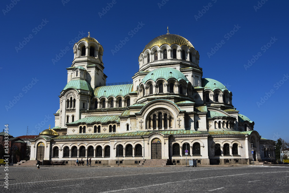 Aleksandar Nevski Cathedral in the center of Sofia, Bulgaria.