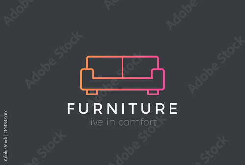 Furniture store shop Logo design vector Sofa Divan Logotype icon