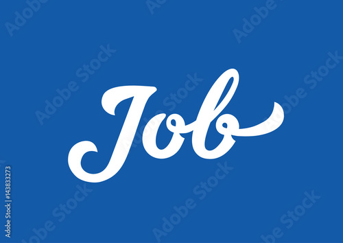 Job calligraphic text logo vector Lettering composition.