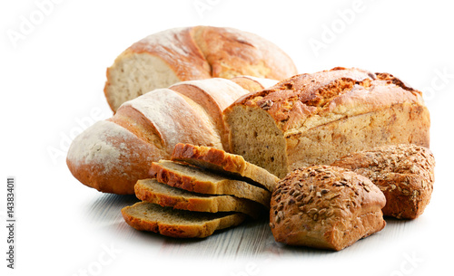 Photos Composition with assorted baking products isolated on white