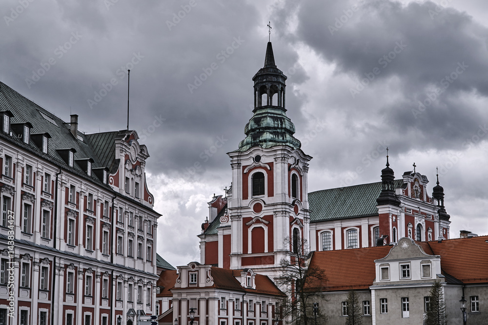 Baroque Catholic Church and monastery in Poznan in Poland.