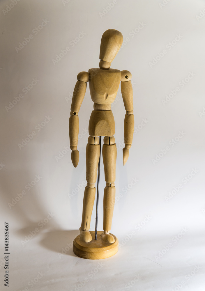 Drawing doll with shadow in studio - front view Drawing doll with shadow in studio - front view