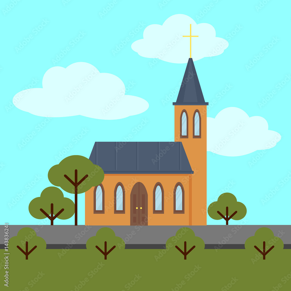 Colorful Church Building Template