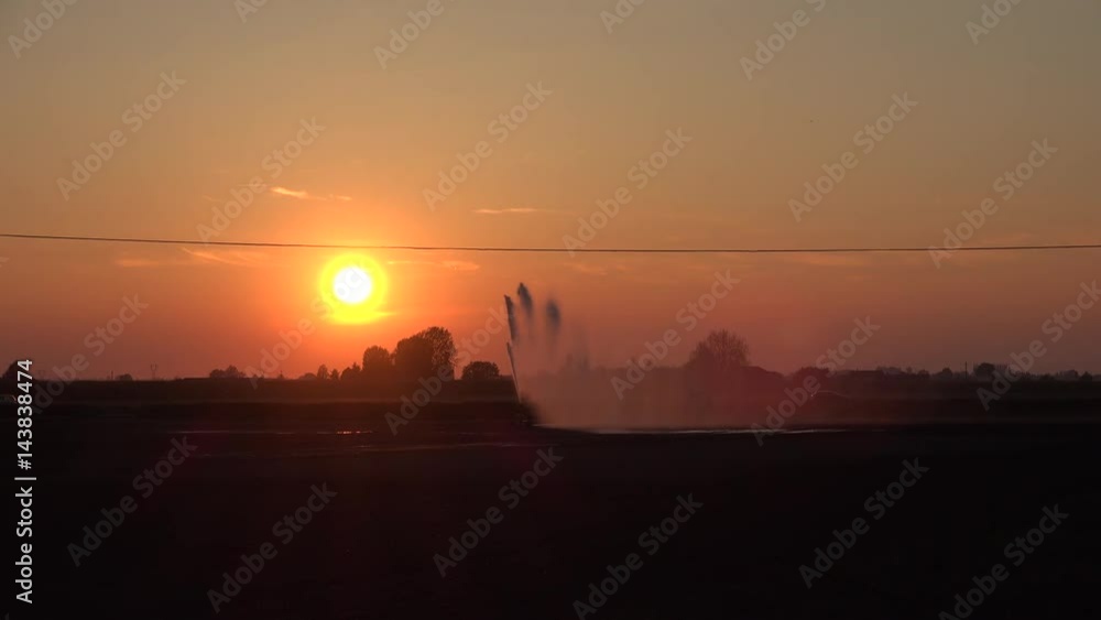 sunset irrigation at high pressure