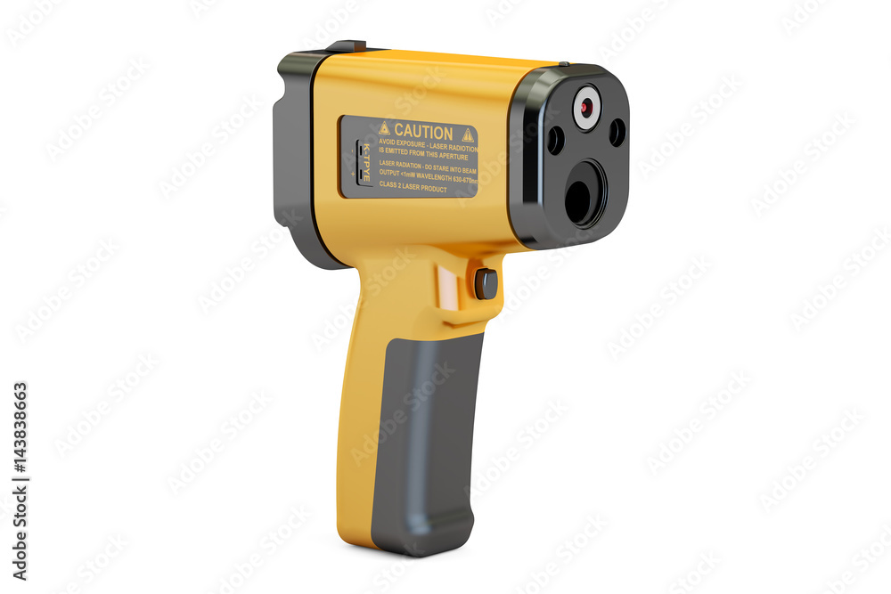 Infrared Thermometer closeup, 3D rendering Infrared Thermometer closeup, 3D rendering
