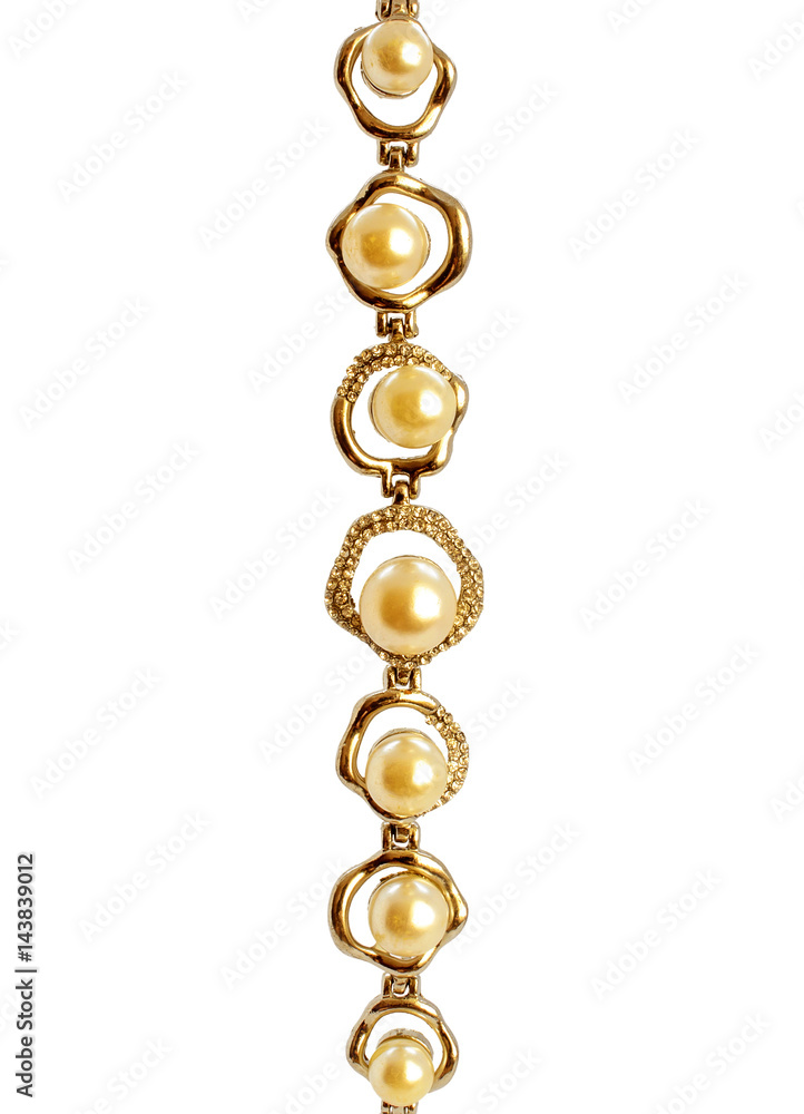 Photo of jewelry white pearl bracelet isolated on background Photo of jewelry white pearl bracelet isolated on background