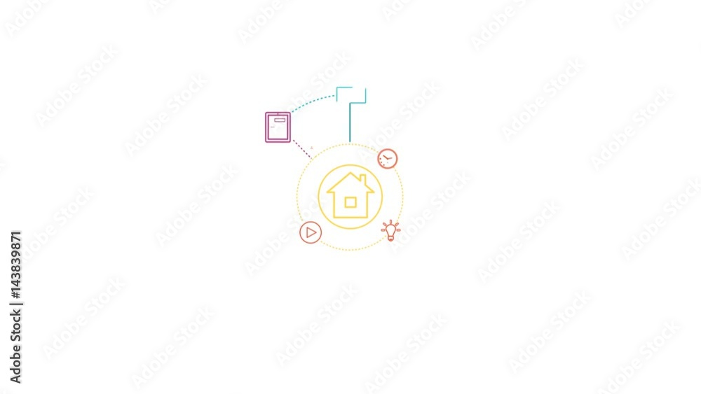 Internet Of Things and Smart Home Concept. 4K With Alpha Channel Internet Of Things and Smart Home Concept. 4K With Alpha Channel