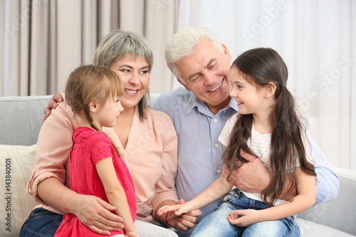 Grand parents and girls on ...
