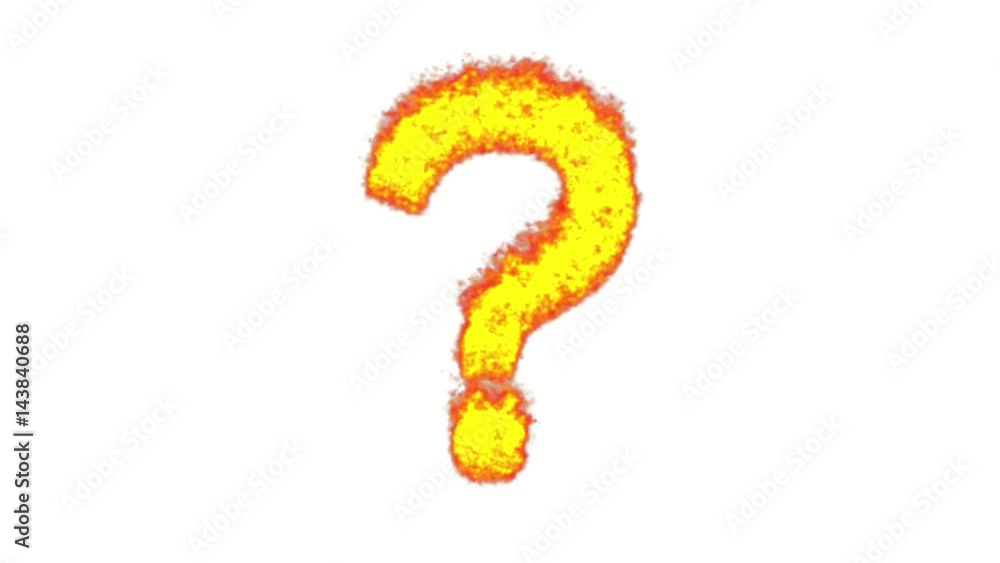 Hot burning question mark on white background. HD Video Clip render animation. Hot burning question mark on white background. HD Video Clip render animation.