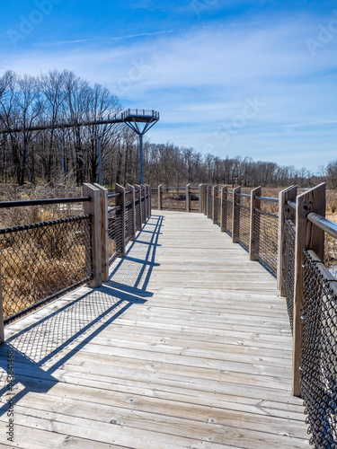 high and low canopy boardwalks, Galien River County Park, Michigan photo