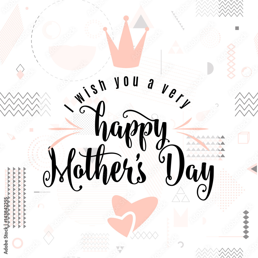Fototapeta premium Vector illustration of card for mother day holiday greeting