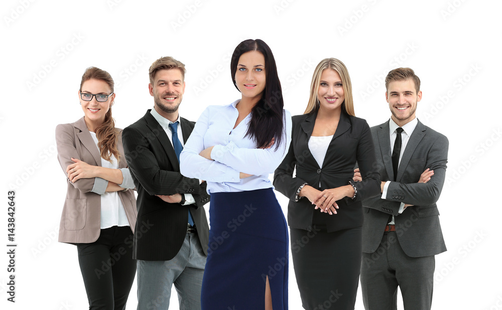 Group of smiling business people. Isolated over white background Group of smiling business people. Isolated over white background