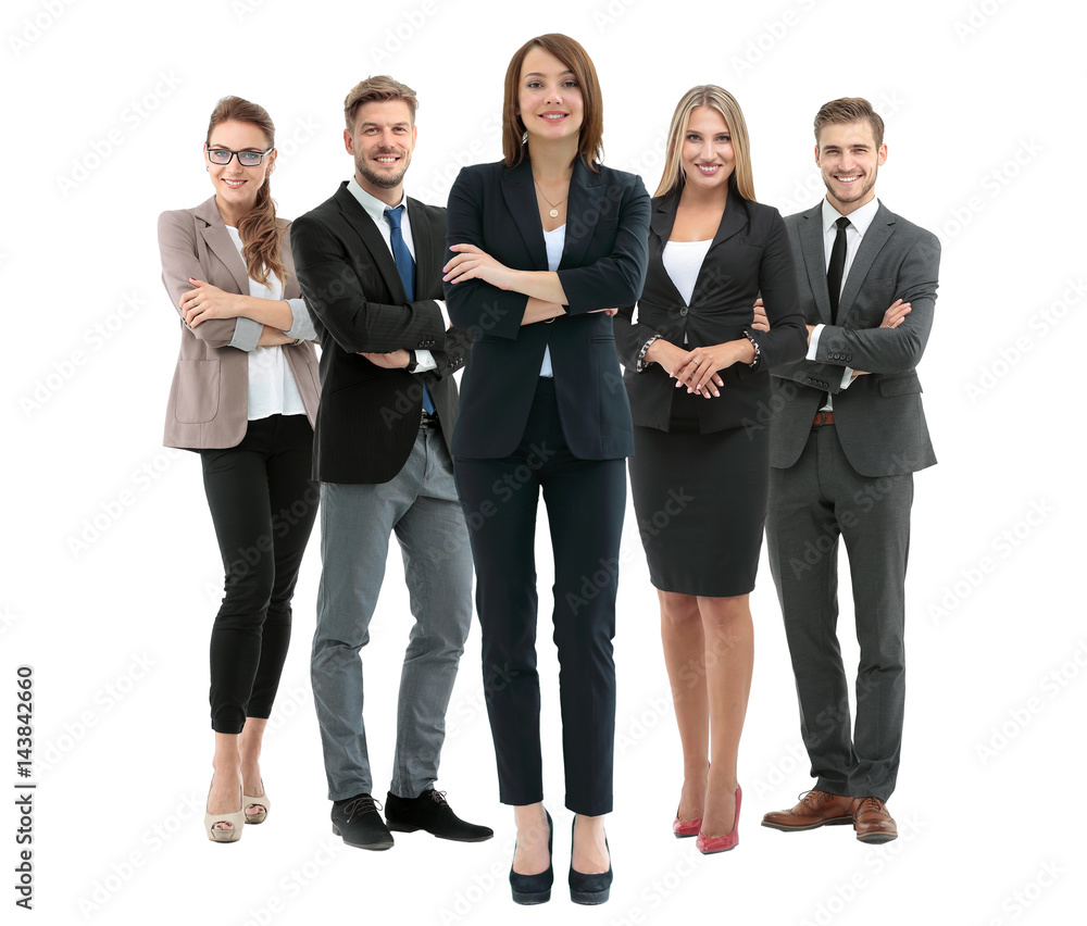 Group of smiling business people. Isolated over white background Group of smiling business people. Isolated over white background
