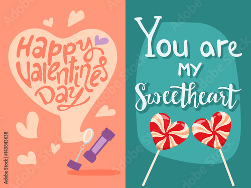 Happy valentines day greeting cards vector illustration love romance abstract decorative banner.