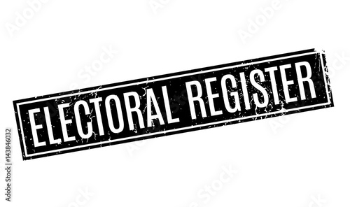 Electoral Register rubber stamp. Grunge design with dust scratches. Effects can be easily removed for a clean, crisp look. Color is easily changed.