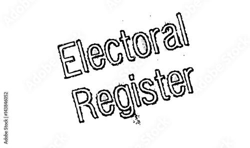 Electoral Register rubber stamp. Grunge design with dust scratches. Effects can be easily removed for a clean, crisp look. Color is easily changed.