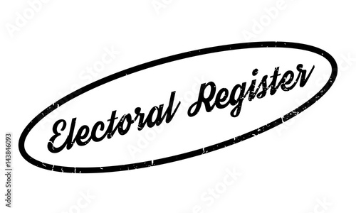Electoral Register rubber stamp. Grunge design with dust scratches. Effects can be easily removed for a clean, crisp look. Color is easily changed.