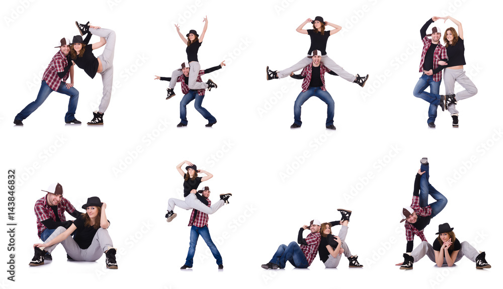 Obraz premium Pair of dancers dancing modern dances