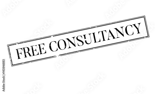 Free Consultancy rubber stamp. Grunge design with dust scratches. Effects can be easily removed for a clean, crisp look. Color is easily changed.