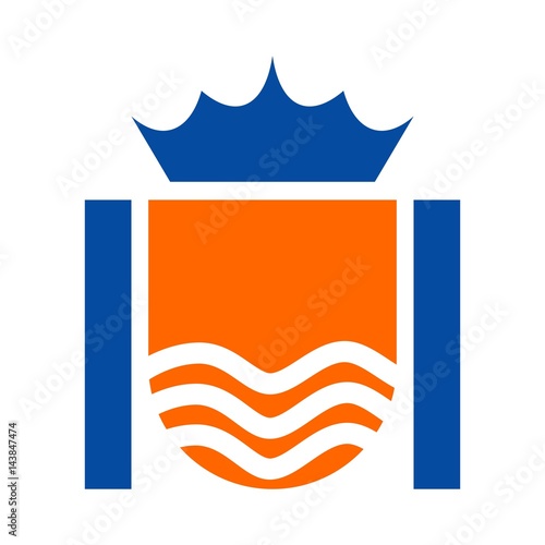 crown and shield logo vector.