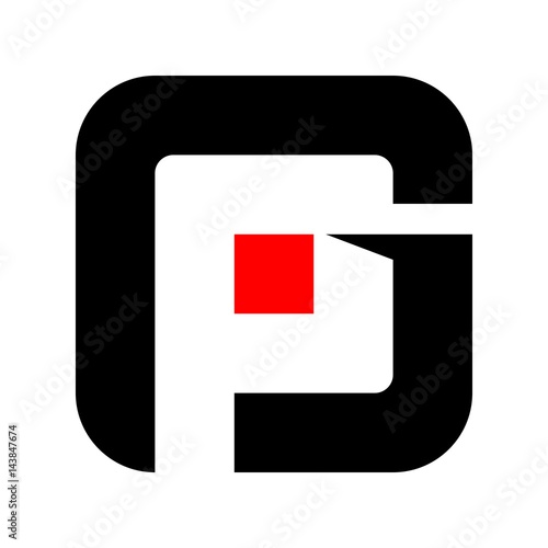 letter g and P logo vector.