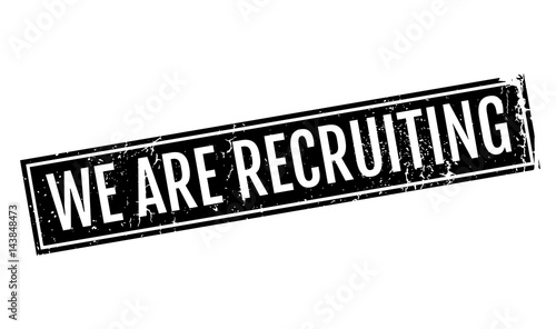We Are Recruiting rubber stamp. Grunge design with dust scratches. Effects can be easily removed for a clean, crisp look. Color is easily changed.