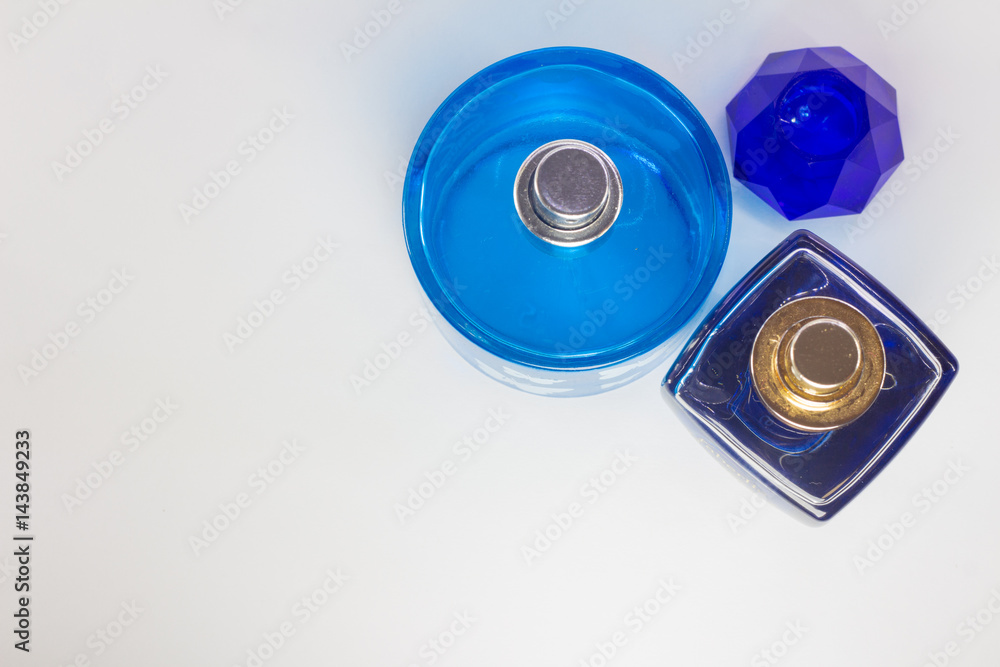 Bottle of perfume isolated on white background. top view. Bottle of perfume isolated on white background. top view.