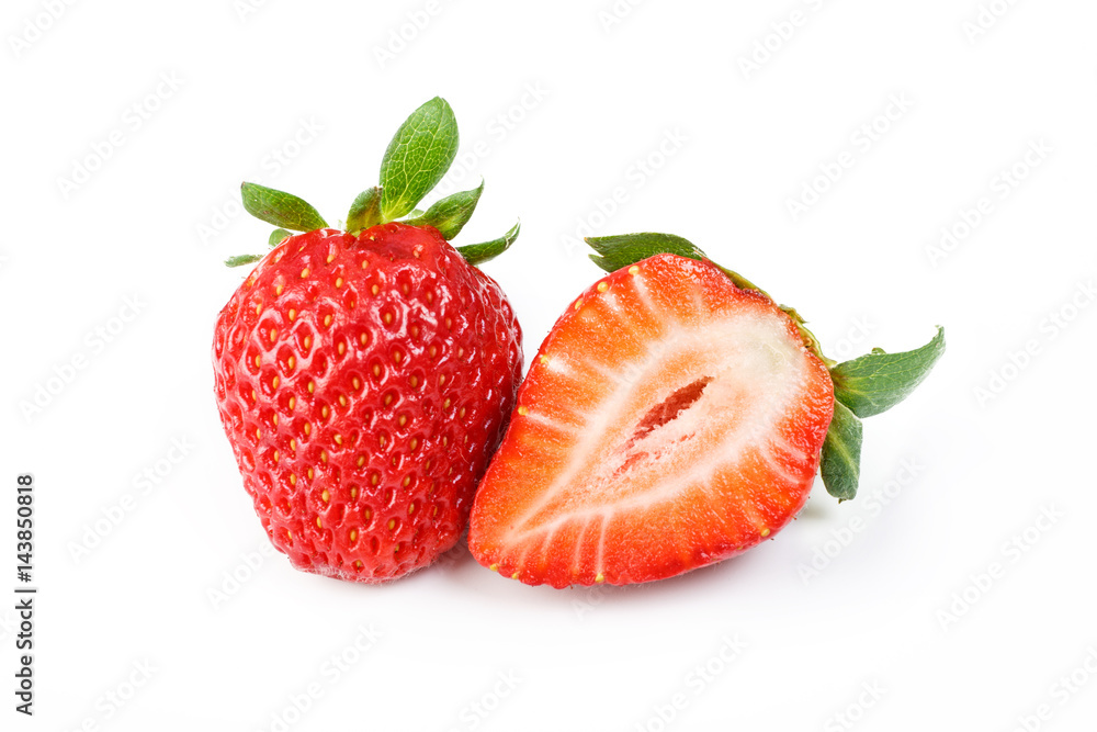 Ripe strawberry on white background. Ripe strawberry on white background.