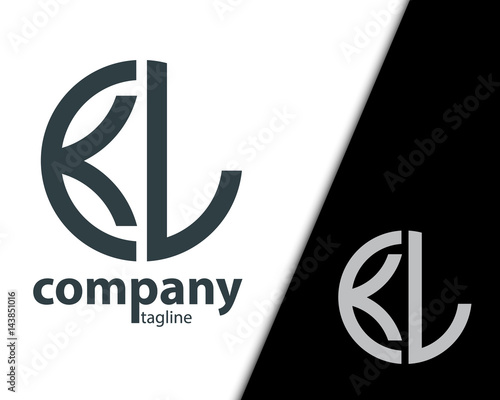 Initial Letter KL With Linked Circle Logo
