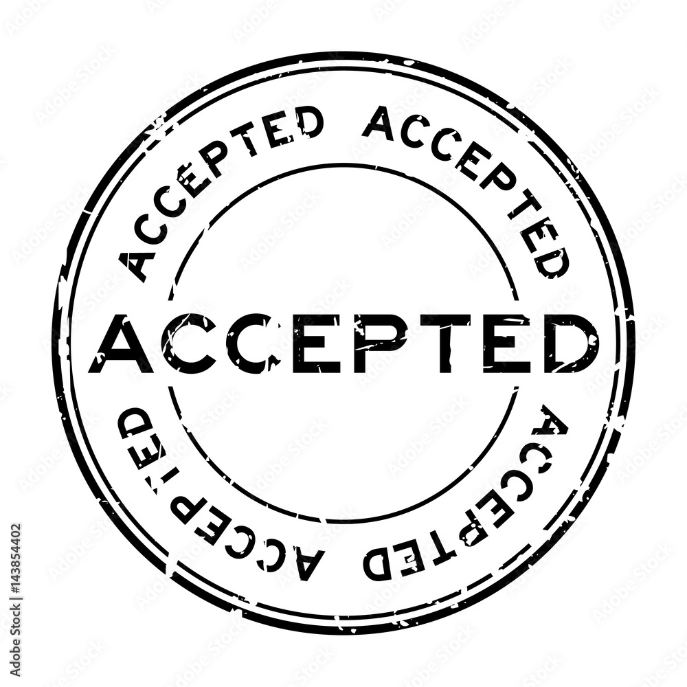Grunge black accepted round rubber seal stamp on white background Grunge black accepted round rubber seal stamp on white background