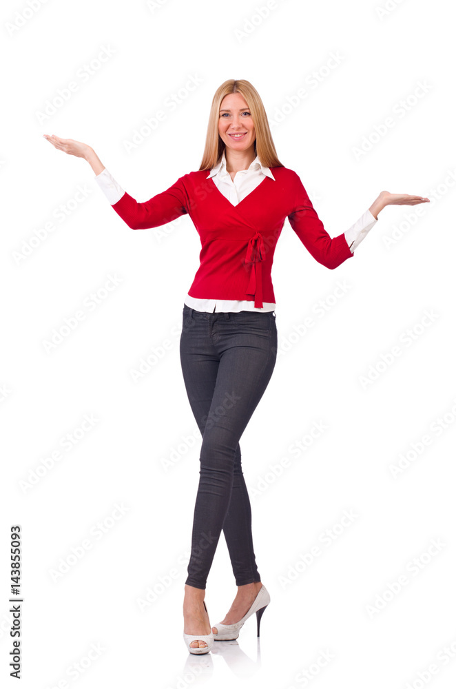 Nice woman model isolated on the white background Nice woman model isolated on the white background