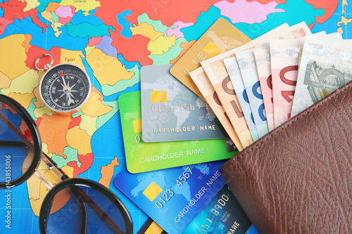 Credit cards with money in ...