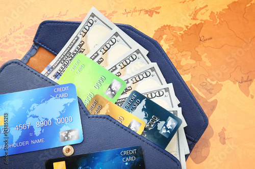 Credit cards with money in ...